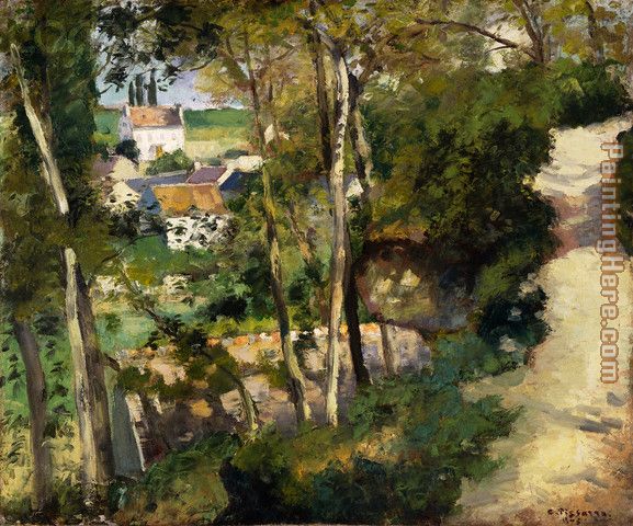 The Climbing Path, L'Hermitage, Pontoise painting - Camille Pissarro The Climbing Path, L'Hermitage, Pontoise art painting